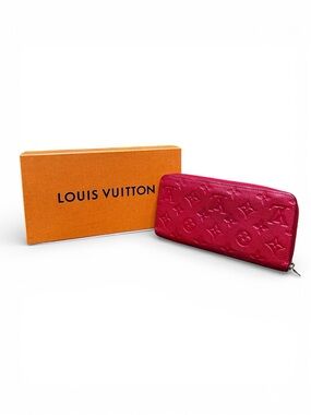 Louis Vuitton Monogram Empreinte Zippy Wallet Red